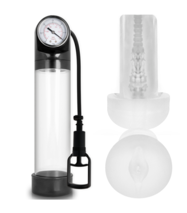 PUMP ADDICTED - BOMBA ERECCIÓN RX9 TRANSPARENTE CON MASTURBADOR