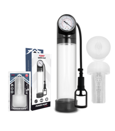 PUMP ADDICTED - BOMBA ERECCIÓN RX9 TRANSPARENTE CON MASTURBADOR