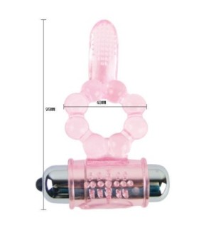 BAILE - ANILLO SILICONA 10 RITMOS LENGUA CON VIBRACIÓN ROSA