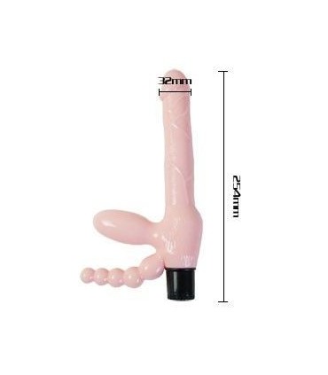 BAILE - ARNÉS SIN CUERDA TPR CON VIBRACIÓN Y ESTIMULACION ANAL 25.4 CM