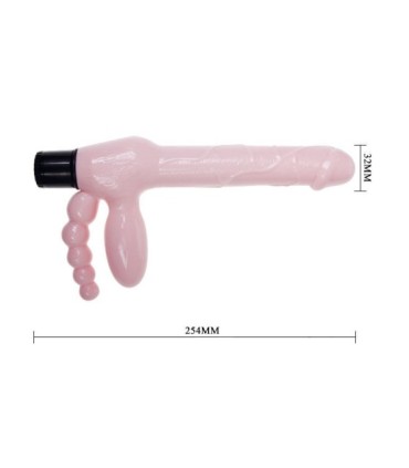 BAILE - ARNÉS SIN CUERDA TPR CON VIBRACIÓN Y ESTIMULACION ANAL 25.4 CM