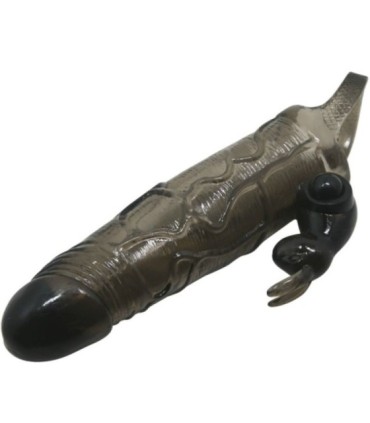 BAILE - BRAVE MAN FUNDA REALISTICA PENE CON RABBIT 16.5 CM NEGRO