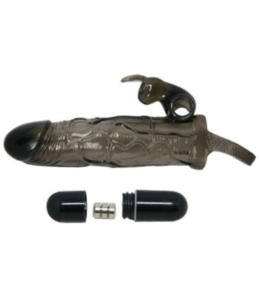 BAILE - BRAVE MAN FUNDA REALISTICA PENE CON RABBIT 16.5 CM NEGRO