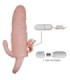 BAILE - BRAVE MAN FUNDA PENE ANAL Y CLITORIS VIBRADOR 16.5 CM NATURAL