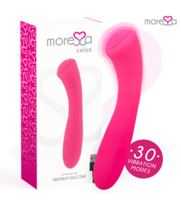MORESSA - CELSO MASAJEADOR DUO PUNTO G Y SUERO PELVICO PREMIUM SILICONE RECARGABLE