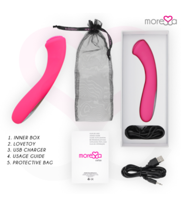 MORESSA - CELSO MASAJEADOR DUO PUNTO G Y SUERO PELVICO PREMIUM SILICONE RECARGABLE