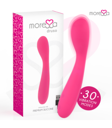 MORESSA - DRUSO MASAJEADOR DUO PUNTO G Y SUERO PELVICO PREMIUM SILICONE RECARGABLE