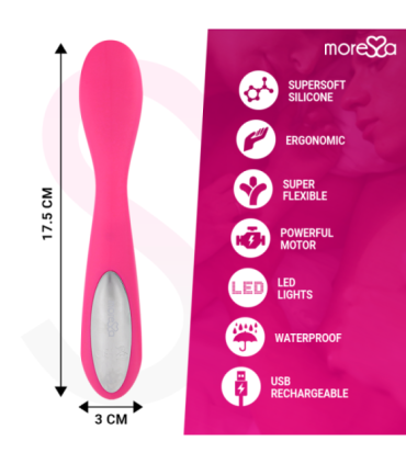 MORESSA - DRUSO MASAJEADOR DUO PUNTO G Y SUERO PELVICO PREMIUM SILICONE RECARGABLE