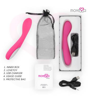 MORESSA - DRUSO MASAJEADOR DUO PUNTO G Y SUERO PELVICO PREMIUM SILICONE RECARGABLE