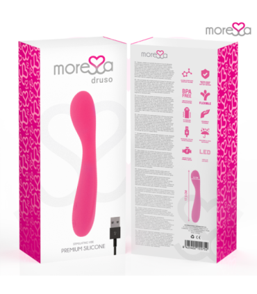 MORESSA - DRUSO MASAJEADOR DUO PUNTO G Y SUERO PELVICO PREMIUM SILICONE RECARGABLE