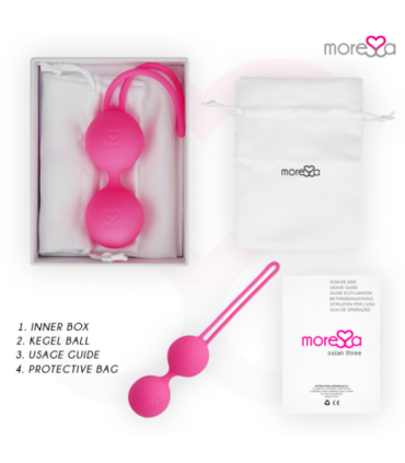 MORESSA - OSIAN THREE ENTRENAMIENTO SUELO PELVICO 85 gr PREMIUM SILICONA ROSA