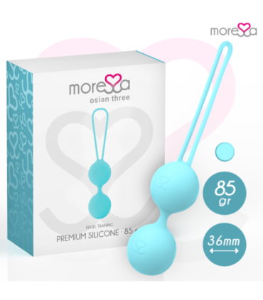 MORESSA - OSIAN THREE ENTRENAMIENTO SUELO PELVICO 85 gr PREMIUM SILICONA TURQUESA