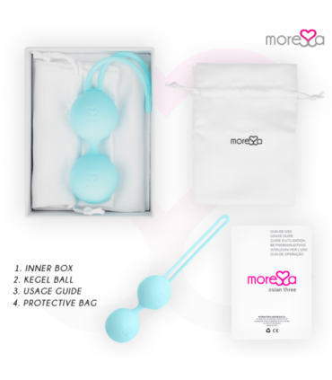 MORESSA - OSIAN THREE ENTRENAMIENTO SUELO PELVICO 85 gr PREMIUM SILICONA TURQUESA