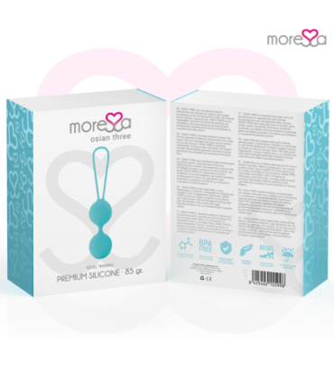 MORESSA - OSIAN THREE ENTRENAMIENTO SUELO PELVICO 85 gr PREMIUM SILICONA TURQUESA
