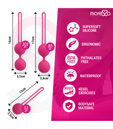 MORESSA - OSIAN SET PREMIUM SILICONA ROSA (Osian One - 51 g | Osian Two - 101 g | Osian Three 85 g)