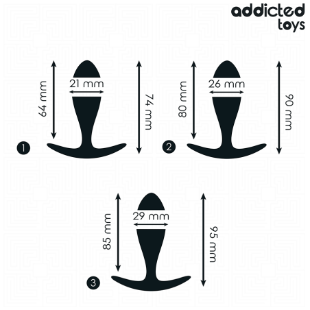 ADDICTED TOYS - SET DE 3 PLUG ANAL SILICONA MODELO 2