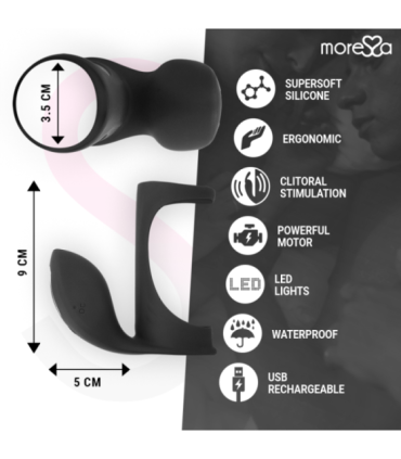 MORESSA - BRANDON POTENTE ANILLO VIBRADOR CON FUNDA DE ENGROSAMIENTO MASCULINO