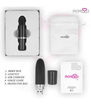 MORESSA - IVY MASAJEADOR SIMULADOR LABIAL DE VIAJE NEGRO