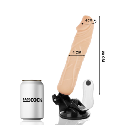 BASECOCK - VIBRADOR REALÍSTICO CONTROL REMOTO NATURAL 20 CM -O- 4 CM