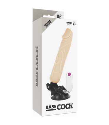 BASECOCK - VIBRADOR REALÍSTICO CONTROL REMOTO NATURAL 20 CM -O- 4 CM