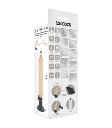 BASECOCK - VIBRADOR REALÍSTICO CONTROL REMOTO NATURAL 20 CM -O- 4 CM