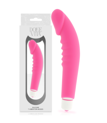 DOLCE VITA - REALISTIC PLEASURE VIBRADOR SILICONA ROSA