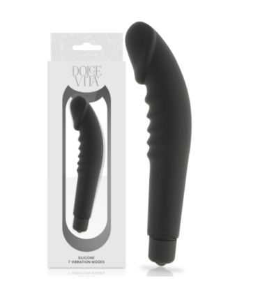 DOLCE VITA - REALISTIC  PLEASURE VIBRADOR SILICONA NEGRO