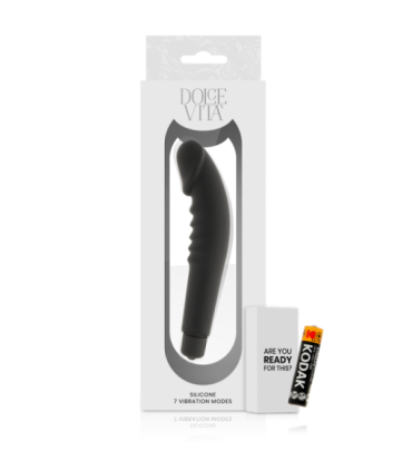 DOLCE VITA - REALISTIC  PLEASURE VIBRADOR SILICONA NEGRO