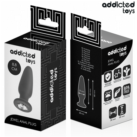 ADDICTED TOYS - PLUG ANAL CON JOYA SILICONA TALLA S 8,8 CM