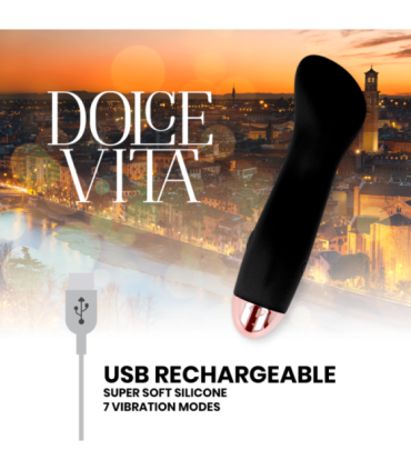 DOLCE VITA - VIBRADOR RECARGABLE ONE NEGRO 7 VELOCIDADES