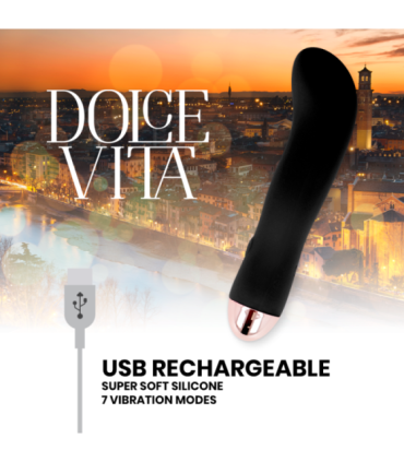 DOLCE VITA - VIBRADOR RECARGABLE TWO NEGRO 7 VELOCIDADES