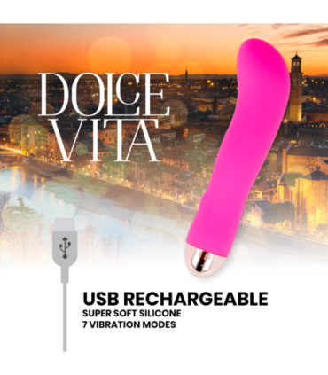 DOLCE VITA - VIBRADOR RECARGABLE TWO ROSA 7 VELOCIDADES