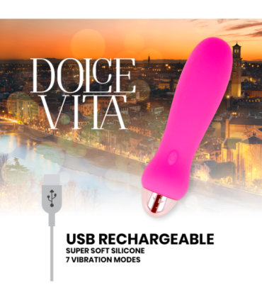 DOLCE VITA - VIBRADOR RECARGABLE FIVE ROSA 7 VELOCIDADES