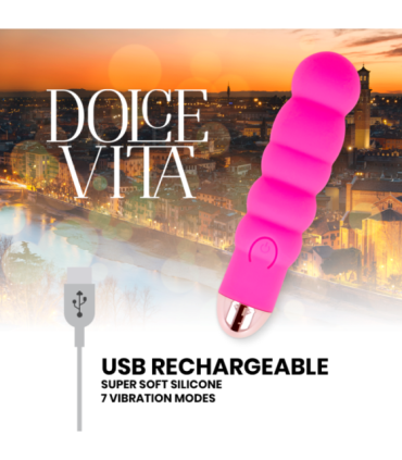 DOLCE VITA - VIBRADOR RECARGABLE SIX ROSA 7 VELOCIDADES