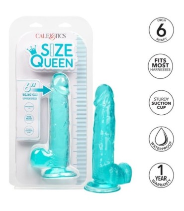 CALEXOTICS - SIZE QUEEN DILDO AZUL 15.3 CM