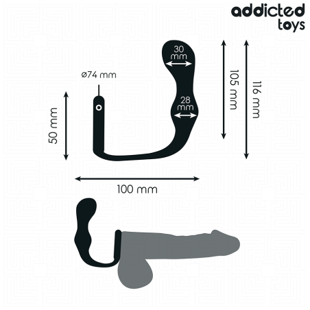 ADDICTED TOYS - PLUG ANAL CON ANILLO SILICONA MODELO 3