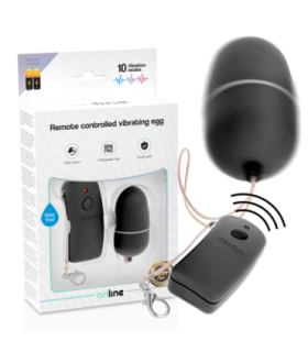ONLINE - HUEVO VIBRADOR CON MANDO CONTROL REMOTO NEGRO