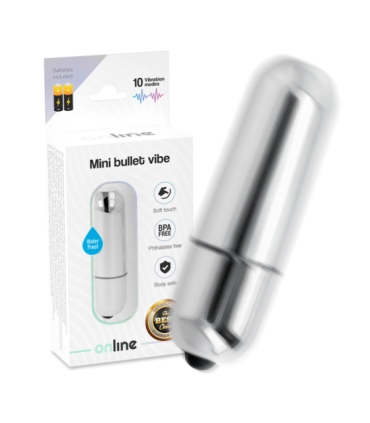 ONLINE - MINI BALA VIBRADORA PLATEADA
