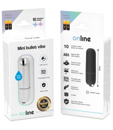 ONLINE - MINI BALA VIBRADORA PLATEADA