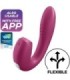 SATISFYER - SUNRAY ESTIMULADOR Y VIBRADOR APP ROJO