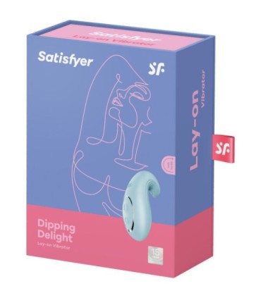 SATISFYER - DIPPING DELIGHT VIBRADOR LAY-ON AZUL