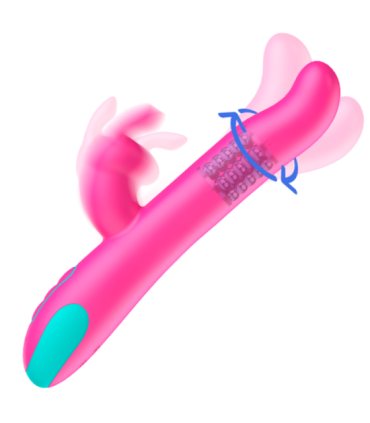 HAPPY LOKY - PLUTO RABBIT VIBRATOR & ROTATOR COMPATIBLE CON WATCHME WIRELESS TECHNOLOGY