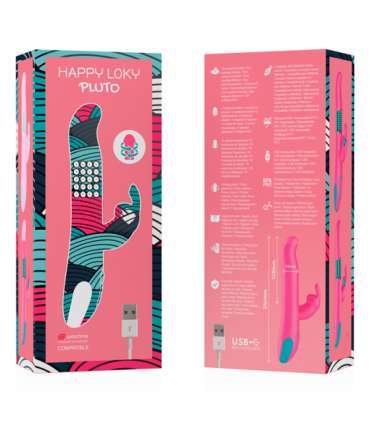 HAPPY LOKY - PLUTO RABBIT VIBRATOR & ROTATOR COMPATIBLE CON WATCHME WIRELESS TECHNOLOGY