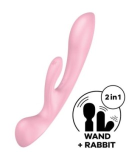 SATISFYER - TRIPLE OH VIBRADOR HÍBRIDO ROSA