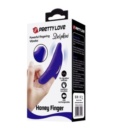 PRETTY LOVE - DELPHINI PODEROSO ESTIMULADOR DE DEDO AZUL OSCURO