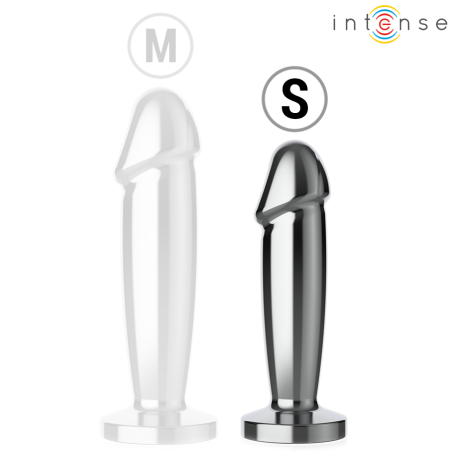 INTENSE - PLUG ANAL 10 VIBRACIONES METAL EN FORMA DE DILDO CON CONTROL REMOTO S