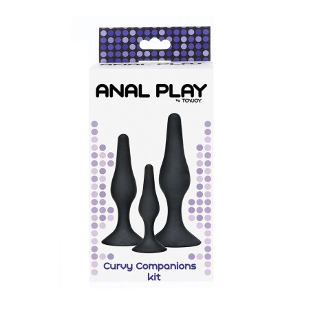 TOYJOY - ANAL PLAY CURVY COMPANIONS PLUG ANAL 3 PIEZAS NEGRO