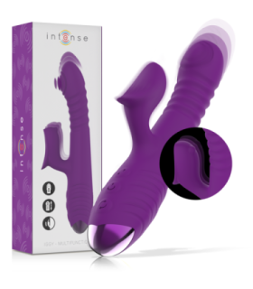 INTENSE - IGGY VIBRADOR MULTIFUNCIÓN RECARGABLE UP & DOWN CON ESTIMULADOR DE CLITORIS MORADO