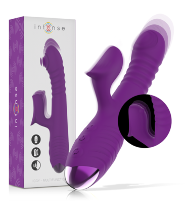 INTENSE - IGGY VIBRADOR MULTIFUNCIÓN RECARGABLE UP & DOWN CON ESTIMULADOR DE CLITORIS MORADO