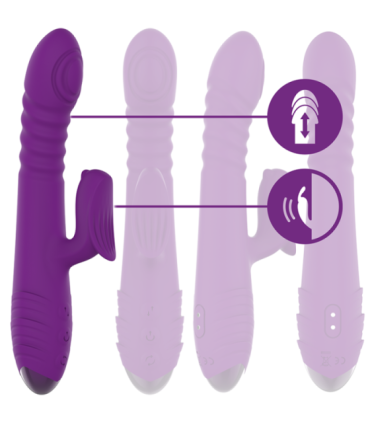 INTENSE - IGGY VIBRADOR MULTIFUNCIÓN RECARGABLE UP & DOWN CON ESTIMULADOR DE CLITORIS MORADO